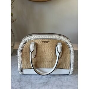 Kate Spade Large Dome Reiley Straw Satchel Handbag Purse